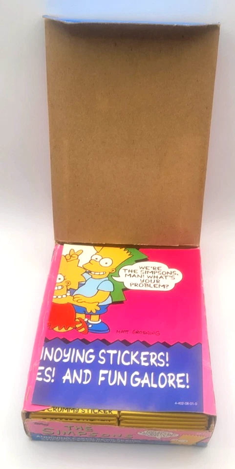 The Simpsons Topps 1990 Trading Cards BOX - 33 Sealed Wax Packs 3 PACKS MISSING - Image 2 of 4