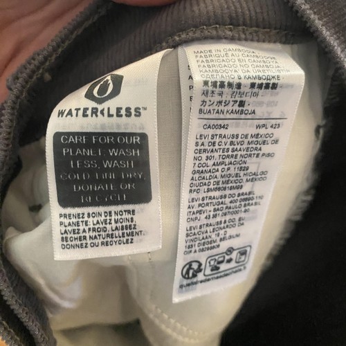 Pantalones Levi's para mujer 27 gris ribcage tobillo recto pana tiro alto W27 L27 - Imagen 13 de 16