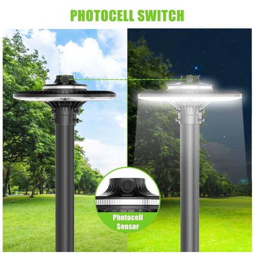 120W LED Post Top Light Dusk To Dawn Landscape Street Garden Pole Fixtures 5000K - Picture 5 of 12