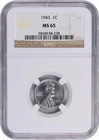 1943 Steel Lincoln Cent MS65 NGC