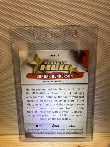 Gunnar Henderson #SMLB-12 E #65 Carta Base Topps 2025 Serie 1 LOTTO - Foto 2 di 2