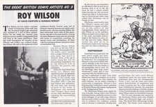 ROY WILSON : A LEADING LIGHT OF BRITISH COMIC ART. BY NORMAN WRIGHT & DAVID ASHF