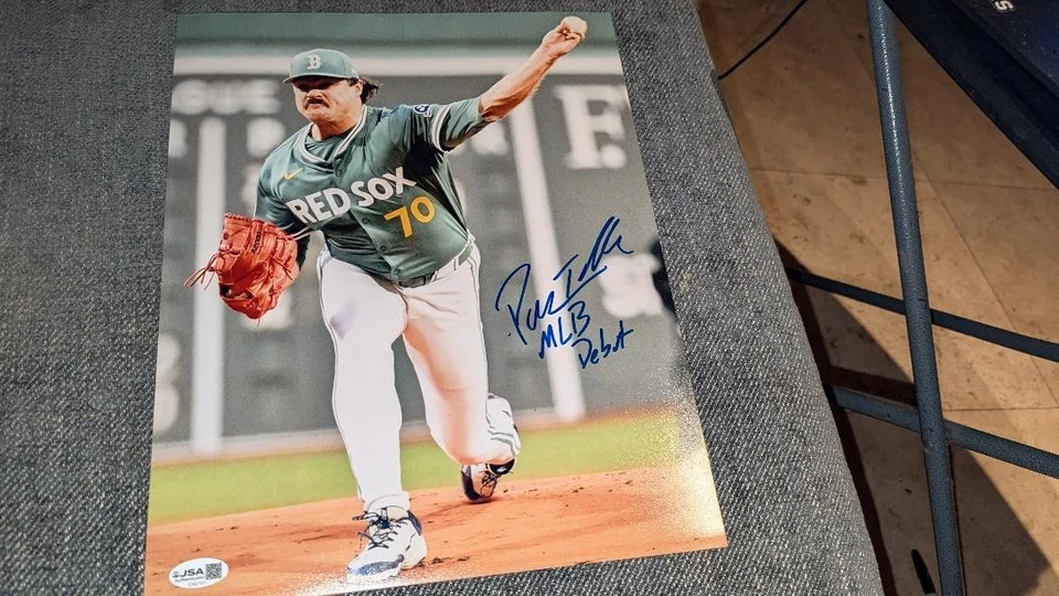 PAYTON TOLLE Signed Boston Red Sox MLB DEBUT 11X14 PHOTO WITH JSA COA - Image 2 of 3