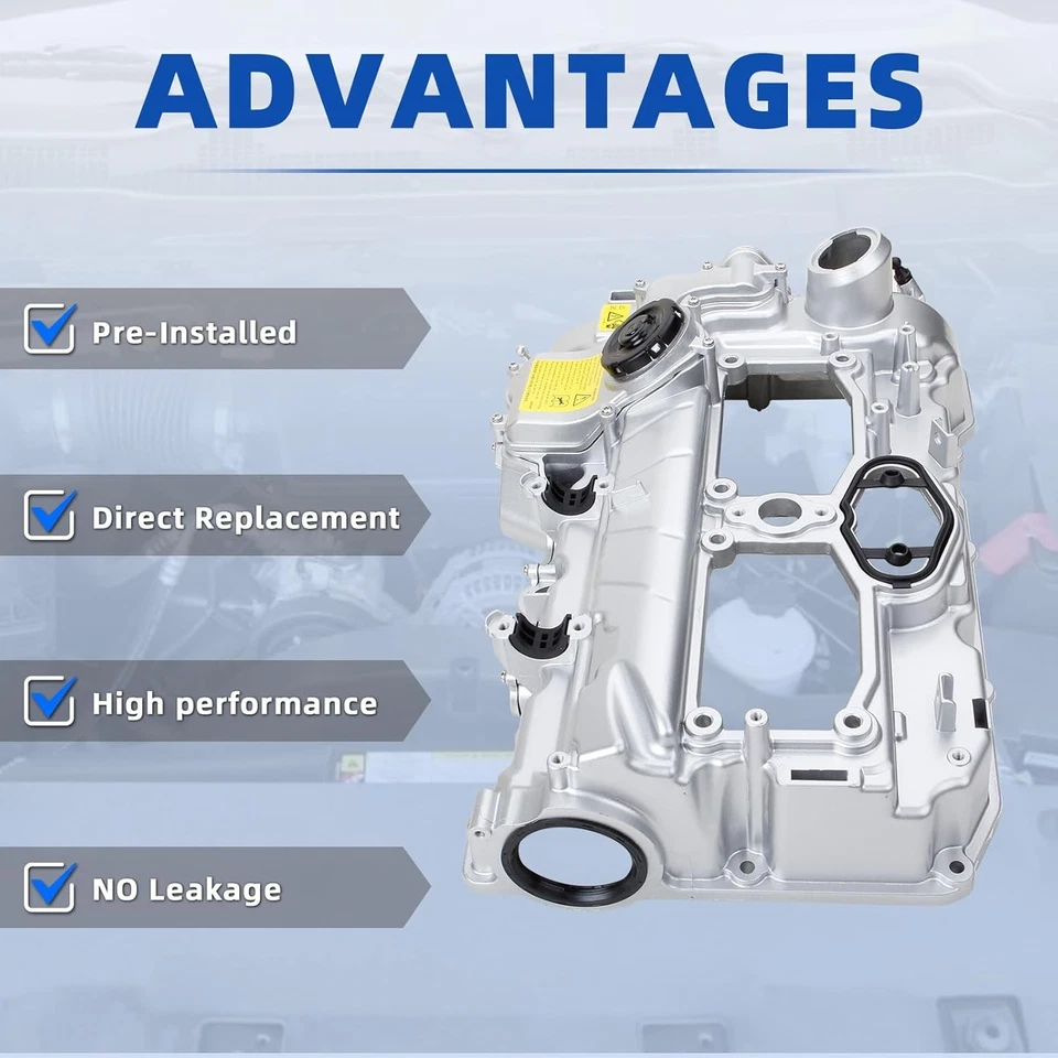 Upgrade Aluminum N20 Engine Valve Cover Kit Fit 2012-2018 BMW X1 X3 X4 X5 2.0L Foto 4 de 4