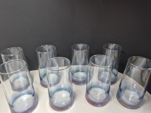 Ombre Fade Drinking Glasses Jeannette Libbey Set (8) Glassware Cocktail MCM Rare - Picture 5 of 13