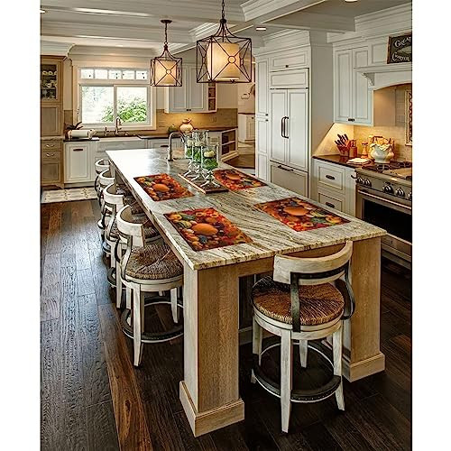 Autumn Thanksgivings Placemats Set of 4, Non Slip Heat-Resistant Washable - Afbeelding 7 van 7