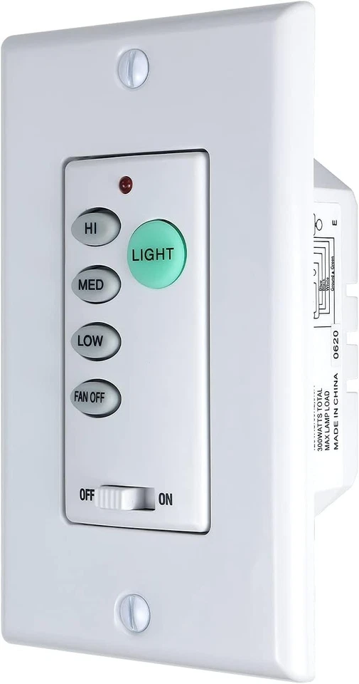 Ceiling Fan Wall Control Copper Remote 3 Speed Dimmer Light Switch - Image 4 of 4