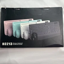 Universal Silent Click Wireless Keyboard And Mouse Combo Model KC213 - Black 