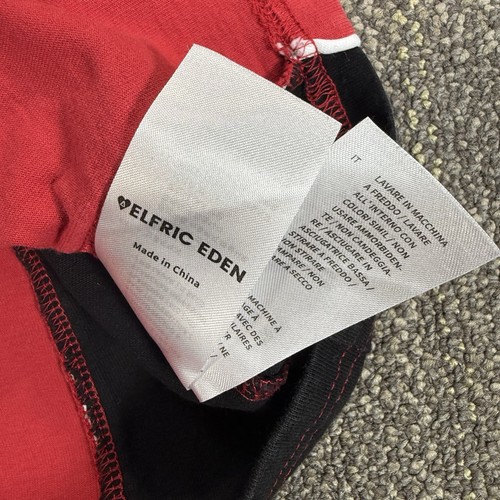 Aelfric Eden Speedway Camicia Uomo XL Rosso Color Block Racing Tee Retro Streetwear - Foto 15 di 16