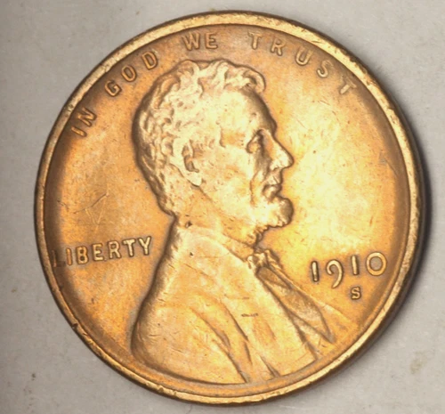 1910-S Lincoln Wheat Cent Penny * Choice AU/Uncirculated RB* Key Date XW943