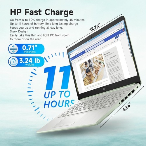 HP 14” Ultra Light Students Business Laptop, 8GB RAM, 640GB Storage, Intel N150 - Picture 5 of 8