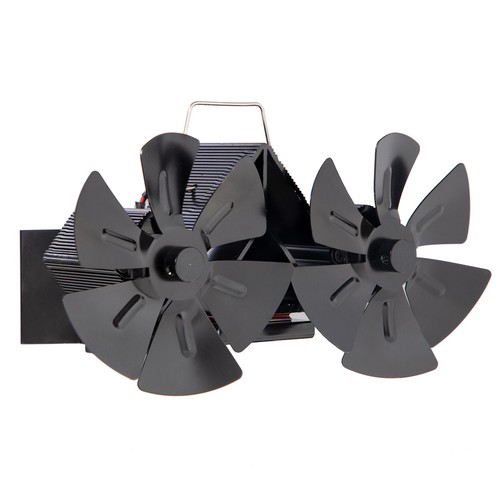 Ventilateur de chemin��e �� distribution de chaleur efficace double t��te mural - Picture 5 of 12