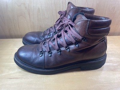 VTG St. Moritz Olimpiadi Granpasso Brown Leather Hiking Boots Mens 10 US 44 EU