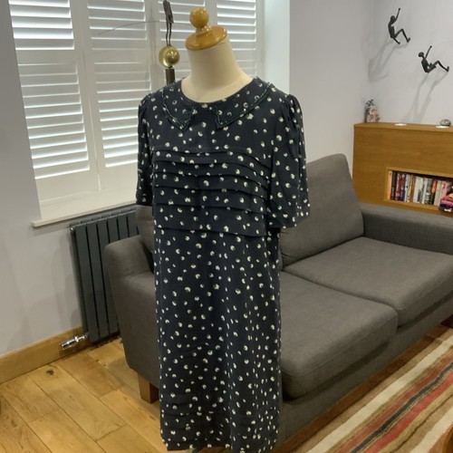 Designer Marc Jacobs Summer Silk dress , Navy blue . Size 12 , RRP £165 - Picture 2 of 6