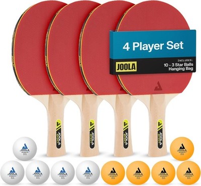 JOOLA Family Premium Tischtennis Bundle Set - 4 reguläre Tischtennispaddel 10