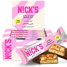 NICKS Protein Bars Chocolate Peanut | 15g protein | 200 calories | Low Carb