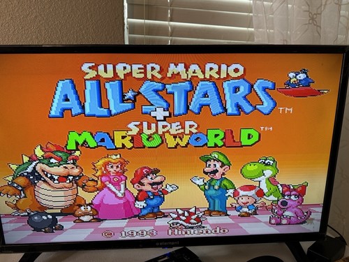 1CHIP Super Nintendo SNES Console /2 Controllers, Power, AV Cables, 4 Games! - Picture 21 of 23