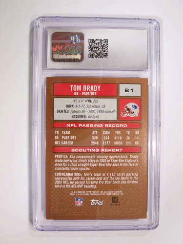 Topps Draft Picks & Prospects #21 2006 Tom Brady (Patriots/CGC 9) - ¡Como nuevo! WOW! - Imagen 2 de 2