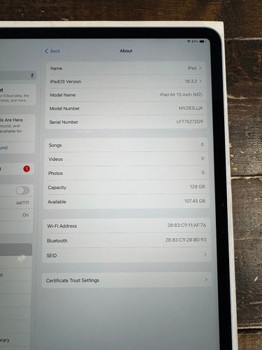 Amazing 13" Apple iPad Air M2 - 128GB - Wi-Fi - BLUE - Picture 2 of 8
