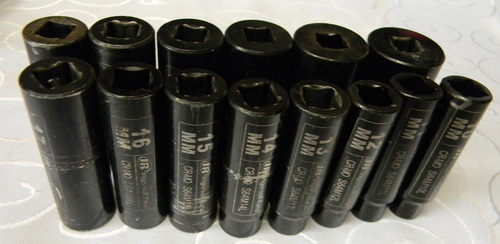 INGERSOLL RAND 1/2" DR 14PC METRIC DEEP WELL IMPACT SOCKET SET 10-27MM #SK4M14L
