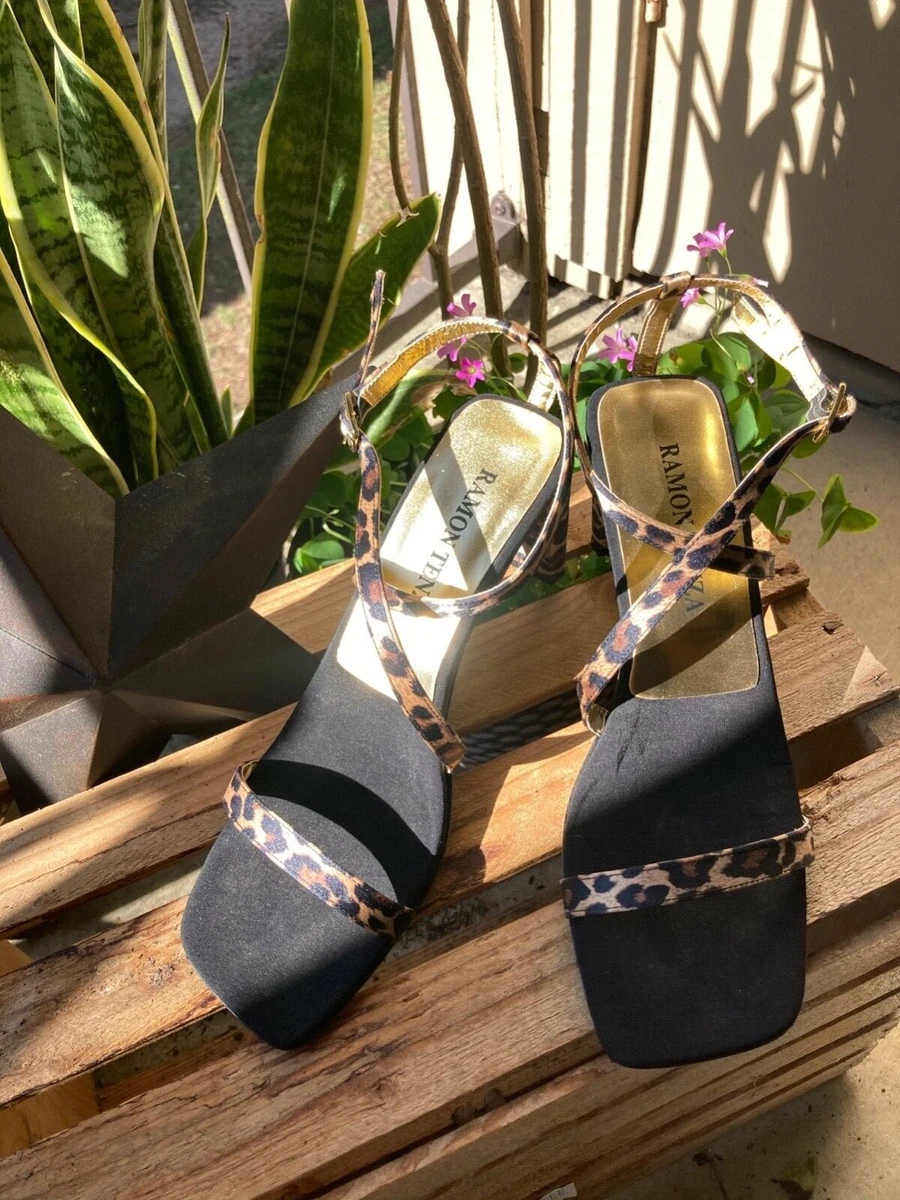 Leopard print hotsell perspex heels