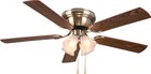 Ultra Hardware 74003 Antique Brass 52" Ceiling Fan Uses 4 Lamp Lights Bulbs