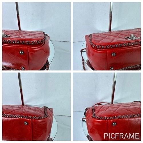CHANEL Single Flap Bag Quilted Calfskin RED - Picture 12 of 14