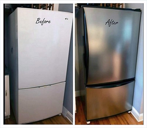 Panel de puerta de refrigerador de papel de contacto de acero inoxidable para pelar y pegar 12' - Imagen 2 de 12