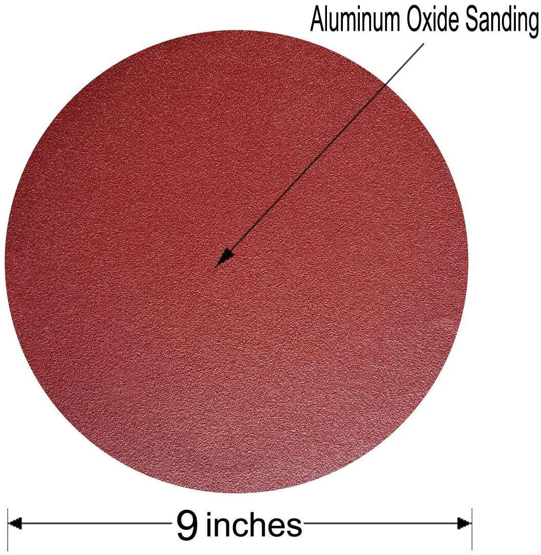 	9-Inch No-Hole PSA 80 Grit Aluminum Oxide Self Adhesive Sanding Disc 20 Pack	