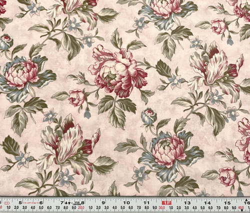 A Touch of Elegance for RJR Fabrics Florals Pink Cotton Fabric Remnant 9" x 43" - Picture 1 of 2