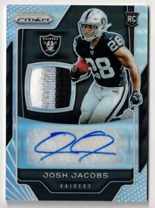 JOSH JACOBS - 2019 Panini Prizm Rookie Patch Autograph Silver 42/49  RC AUTO RPA