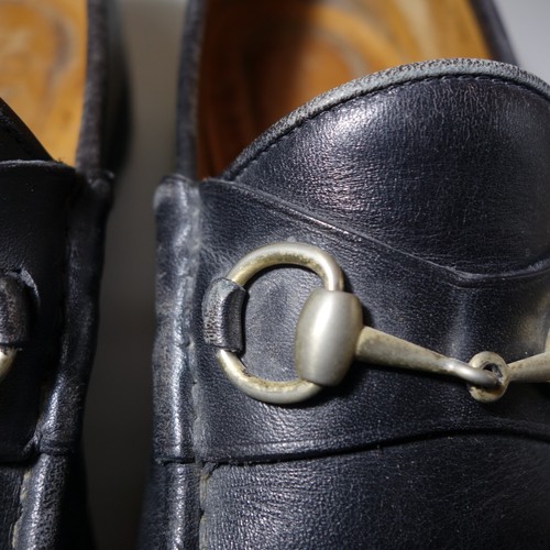 Vintage Gucci 1953 Horsebit Leather Slip-On Black Loafers, Size 10 D - Picture 5 of 20