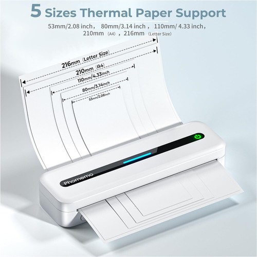 Phomemo M832 Upgrade Multiple sizes A4 Inkless Thermal Printer USB/Bluetooth NEW - Picture 9 of 9