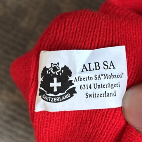 Switzerland Red Beanie Hat Alberto SA "Mobaco" - Picture 3 of 3