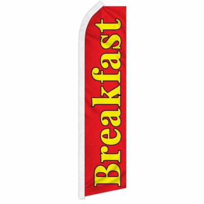 ''BREAKFAST'' advertising super flag swooper banner business sign food brunch