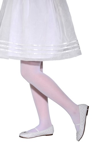 New Girls Kids White Sheer Tights Bridesmaid Party Special Occasions 20 Den - Picture 3 of 4