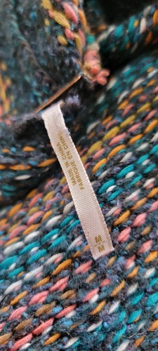 Free People Cardigan Sweater Medium Knit Hood Fair Isle Alpaca Silk - Picture 6 of 9