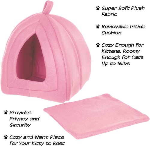 Cat House - Indoor Bed with Removable Foam Cushion - Pet Tent for Puppies, Rabbi - Picture 2 of 11