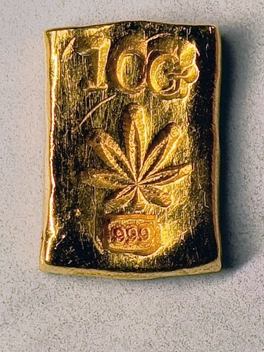 Lingotto oro massiccio 10 grammi 24 ct 999,9 lingotto puro fine pepita colata AU Cast - Foto 3 di 9