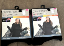 2 Climate Right Cuddl Duds Thermal Guard Base Long Sleeve Crew Black Women's XS