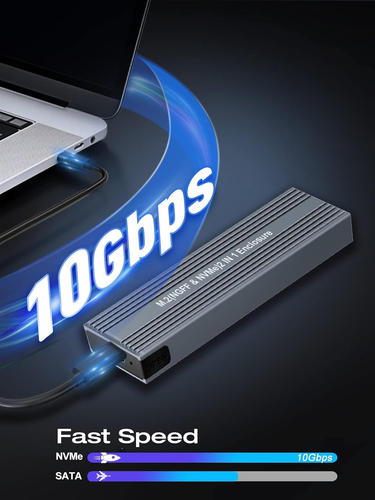 Adaptateur de boîtier SSD SATA M.2 NVME, USB 3.2 Gen 2 sans outil 10 Gbps Nvme PCI-E - Photo 2/12