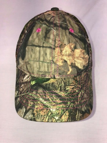Womens Mossy Oak Baseball Cap Strapback Hat Camouflage & Pink Mesh Adjustable - Picture 2 of 7