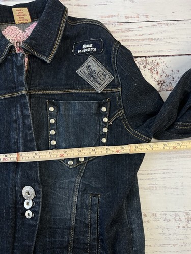 Chaqueta vaquera vintage Apple Bottoms estilo Y2K tachonada bordada talla XL - Imagen 10 de 19