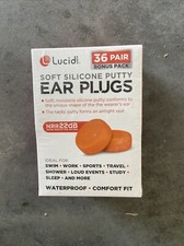 Lucid Audio Soft Silicone Putty Ear Plugs NRR 22DB Orange 36 Pair