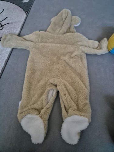 Flauschiger Overall mit Füßen Größe 80 für den Winter - Bild 3 von 5