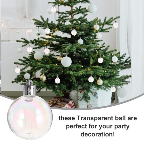 12 Pcs Christmas Decorations Fillable Ornaments Pearl Bubble Baubles - Picture 3 of 12