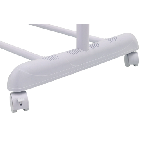 Heavy Clothes Hanger Adjustable Height Rolling Garment Rack Metal Chrome White - Picture 6 of 11