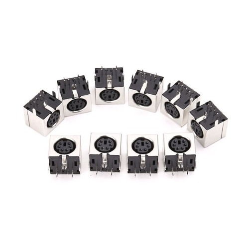 10pcs Mini 6-pin Din Socket Connectors PS-2 Female Plug PCB Solder Connector PC - Afbeelding 5 van 8