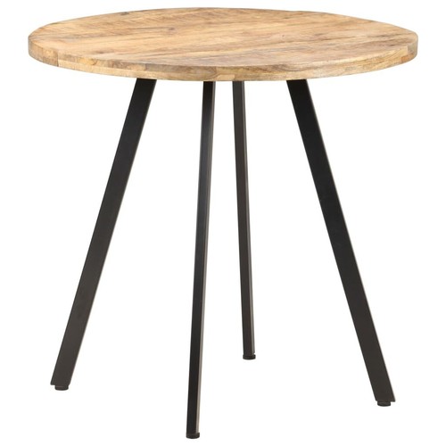 Round Dining Table Industrial Handmade Kitchen Furniture 80cm Wood Top Iron Legs - Picture 2 of 10