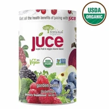 Terra Kai USDA Organic Juce Super Fruit&Veggie Vitamin Blend Garden Berry 12 oz